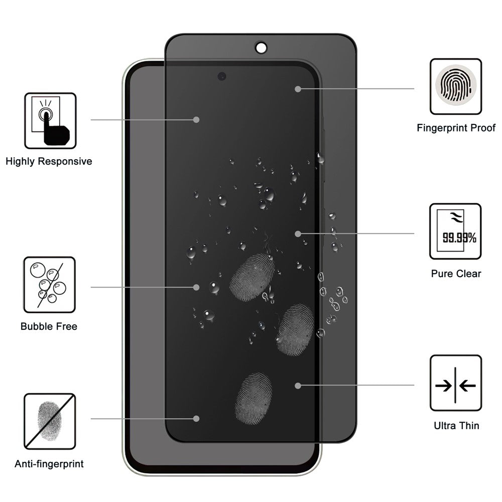 Samsung Galaxy A57 5G Härdat Glas Skärmskydd 2.5D Arc Edge Anti-Spy Film