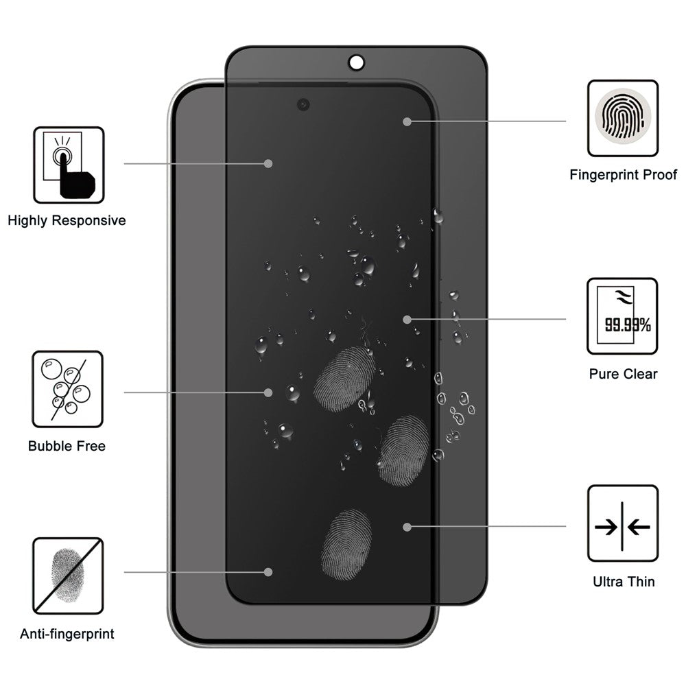 Tempered Glass For Xiaomi 15T  /  15T Pro Full Screen Protector 2.5D Arc Edge Anti-Spy Film