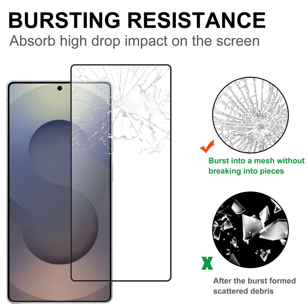 För Samsung Galaxy S26 Ultra AGC Härdat glas med svart kant Heltäckande skärmskydd med fullt lim