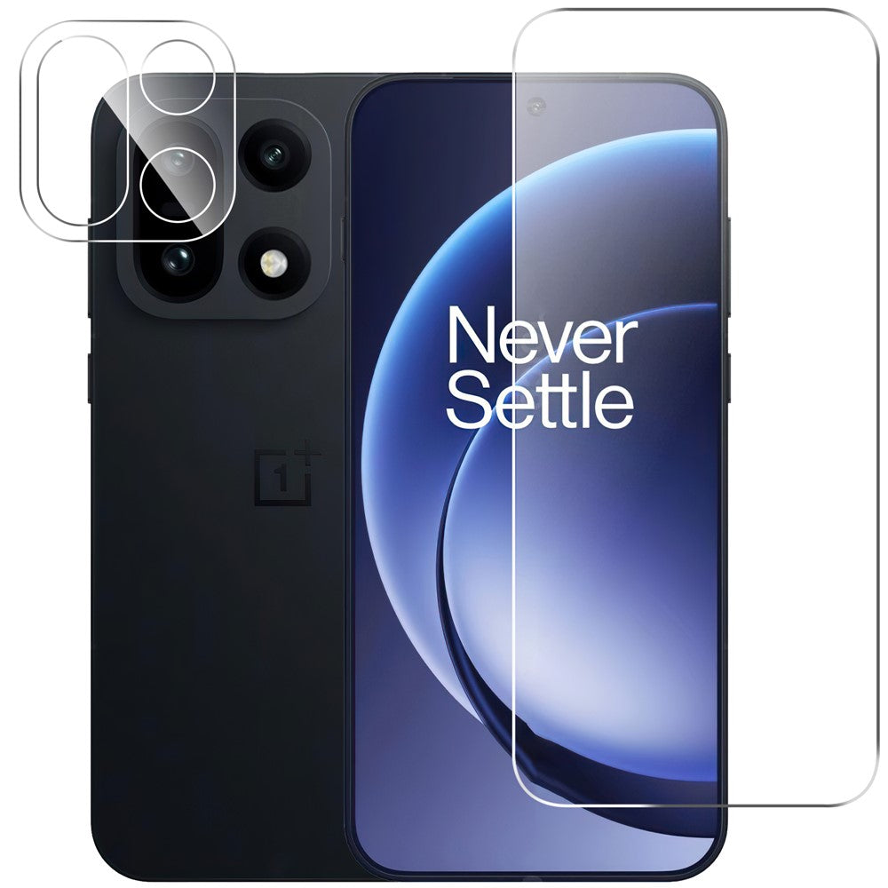 For OnePlus 15 5G Clear Tempered Glass Screen Protector Anti-Explosion Film + Camera Lens Protector