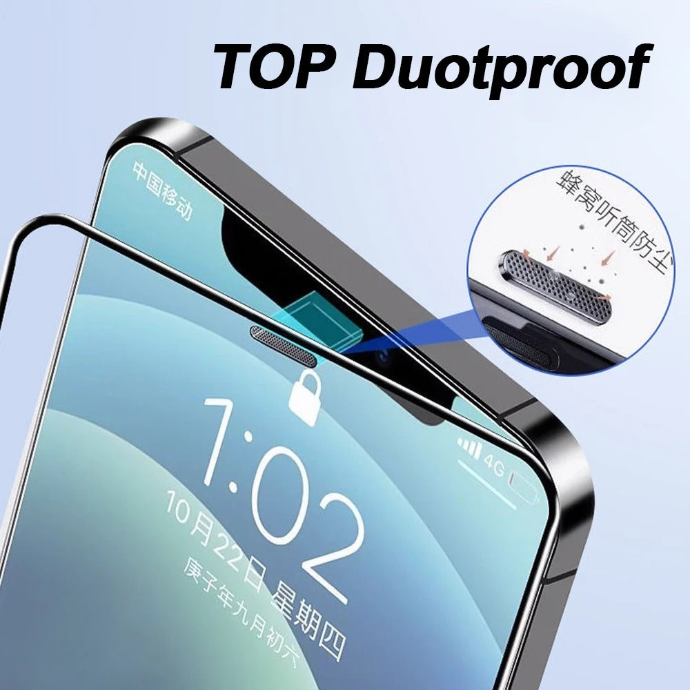 For iPhone 17e / 16e Full Screen Protector HD Clear Silk Printing High Aluminium-silicon Glass Film with Dust Removal Installation Frame
