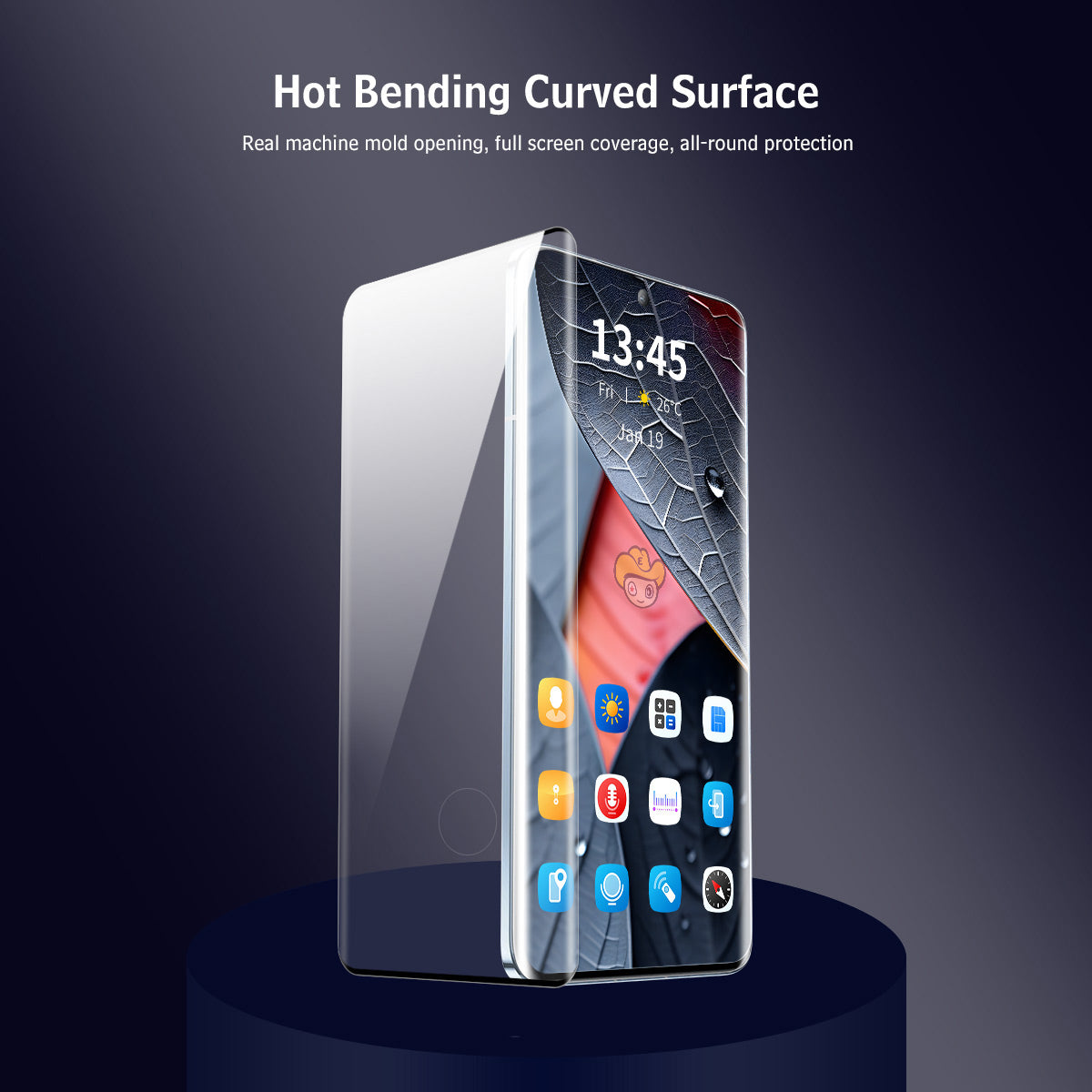 ENKAY HAT PRINCE For Honor Magic8 Pro 5G Tempered Glass   Side Glue Full Screen Protector 3D Curved Support Fingerprint Unlock