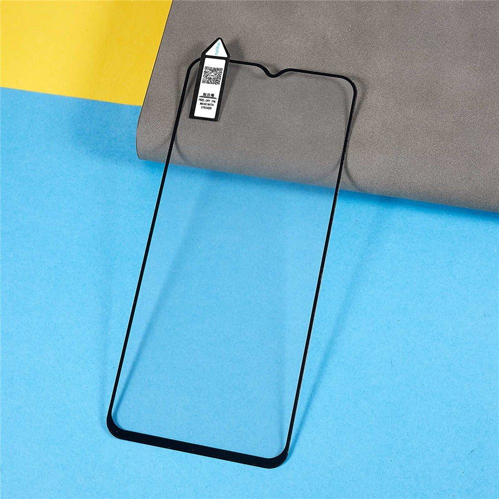 RURIHAI för Samsung Galaxy A04e 4G 2.5D Arc Edge Full Glue Reptålig Hög Aluminium-Kisel Glasfilm 0.26mm 9H Hårdhet Sekundär Härdning Helskärmsskydd