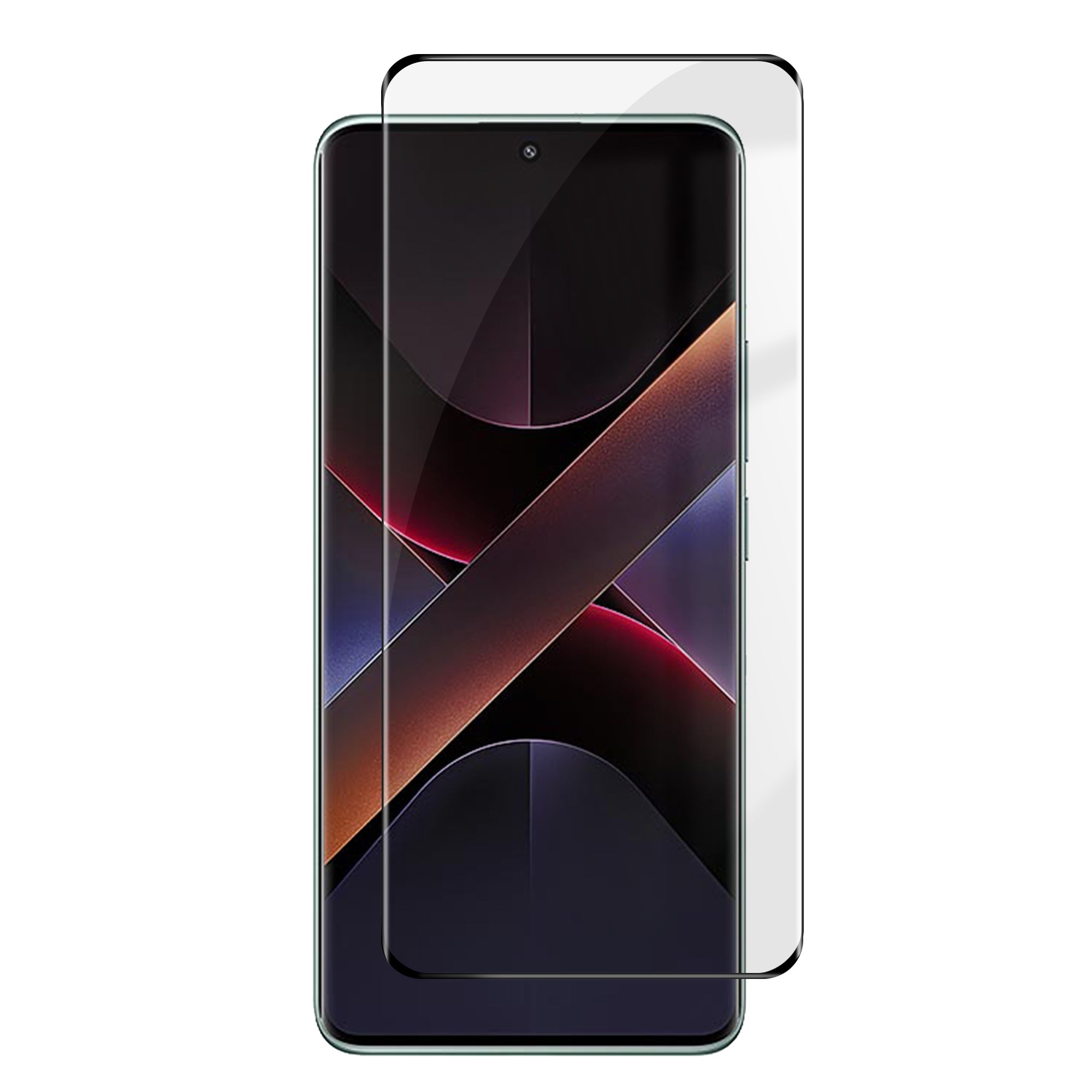 Xiaomi Poco X7 5G HD Helskärmsskydd Silkestryck Svart Kant Hög Aluminium-Silikon Glasfilm