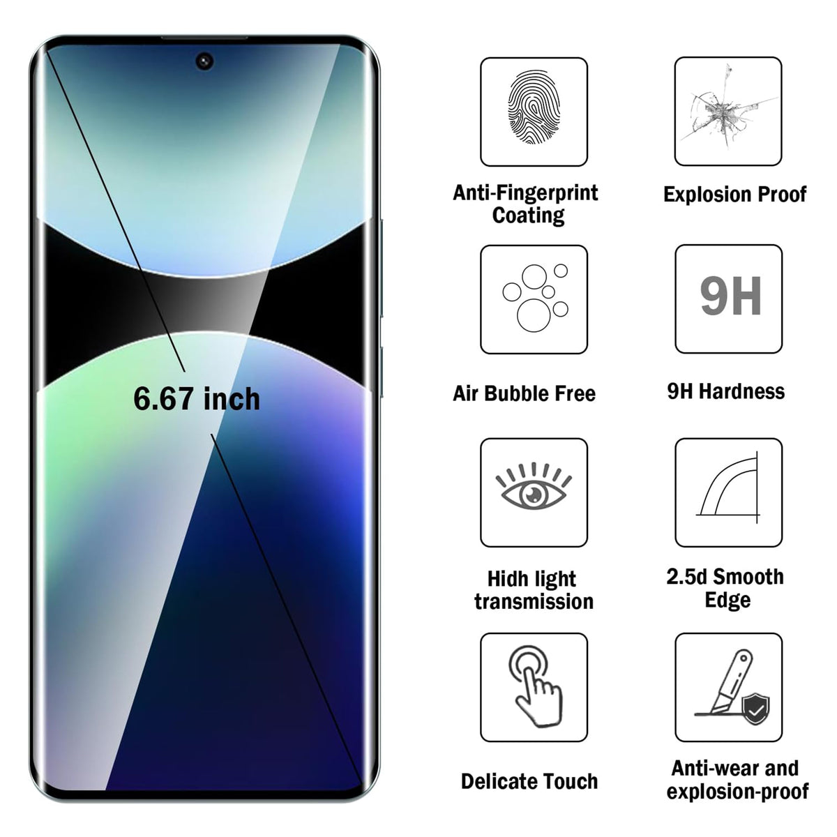 For Xiaomi 15 Ultra HD Full Screen Protector Silk Printing Black Edge High Aluminium-silicon Glass Film