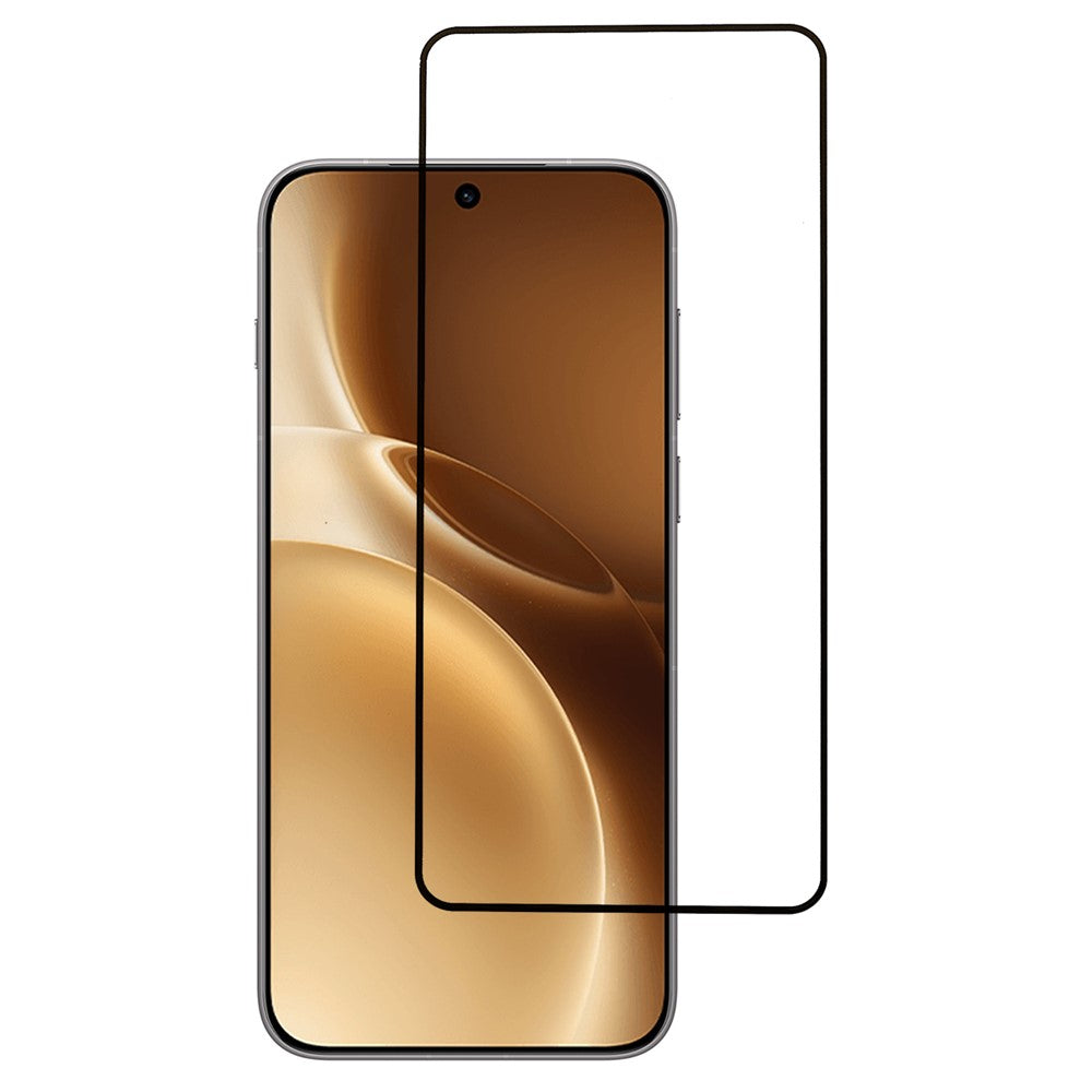 vivo X300 5G helskärmsskydd med Full Glue Arc Edge HD hög aluminium-kiselglasfilm med svart sidentryckskant (fingeravtryckslåsning)