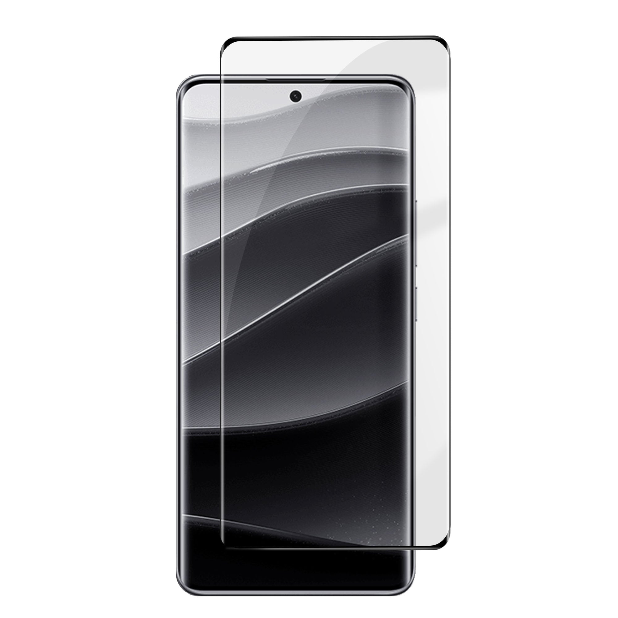 Xiaomi Redmi Note 14 Pro 5G HD Helskärmsskydd Silkestryck Svart Kant Hög Aluminium-Silikon Glasfilm