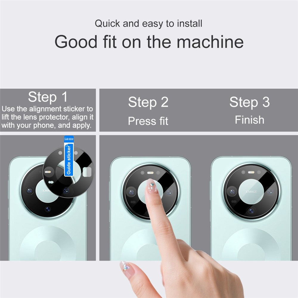 IMAK For Huawei Mate 80 / Mate 80 Pro Camera Lens Protector Tempered Glass HD Clear Full Cover Lens Film (Black Version)