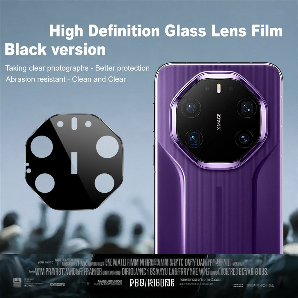 IMAK For Huawei Mate 80 RS Ultimate Camera Lens Protector Tempered Glass HD Clear Full Cover Lens Film (Black Version)
