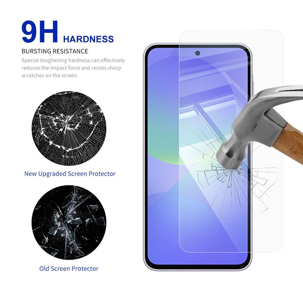 RURIHAI För Samsung Galaxy A37 5G / A57 5G Skärmskydd 0.26mm 2.5D Helhäftande Hög Aluminium Silikon Glasfilm (EJ Heltäckande Täckning)