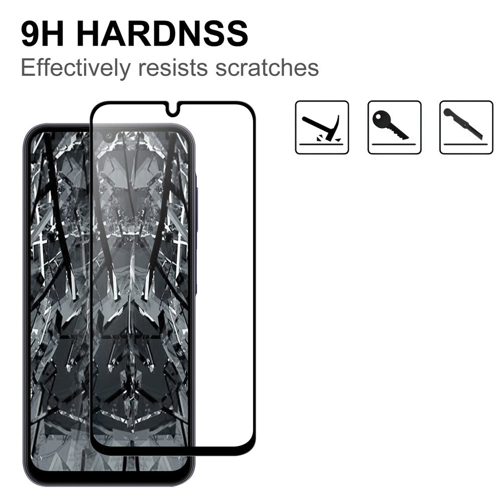 Samsung Galaxy A37 5G AGC Härdat Glas med Svart Kant Heltäckande Skärmskydd
