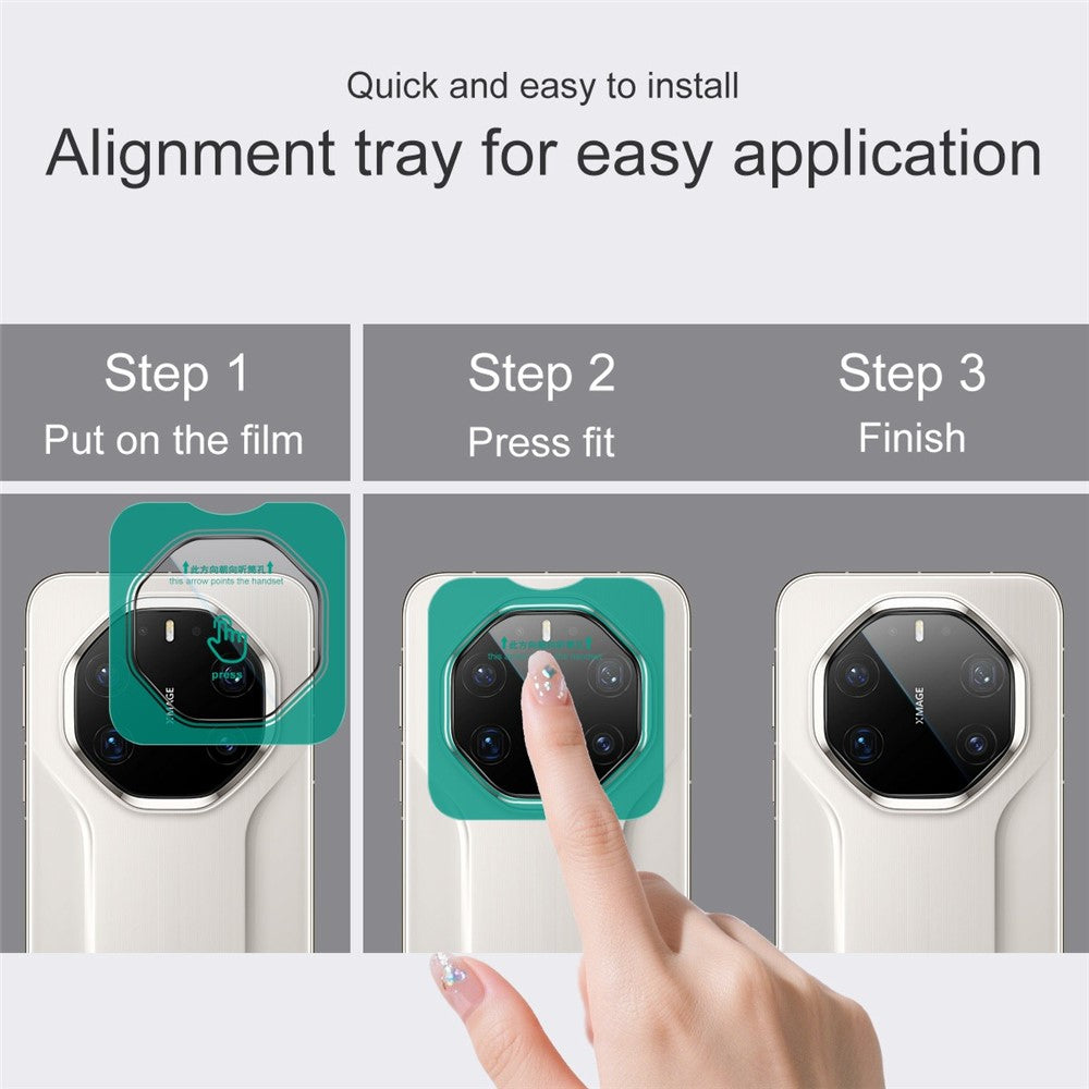 IMAK For Huawei Mate 80 RS Ultimate Camera Lens Protector Tempered Glass Full Cover Lens Film with Self Positioning Frame