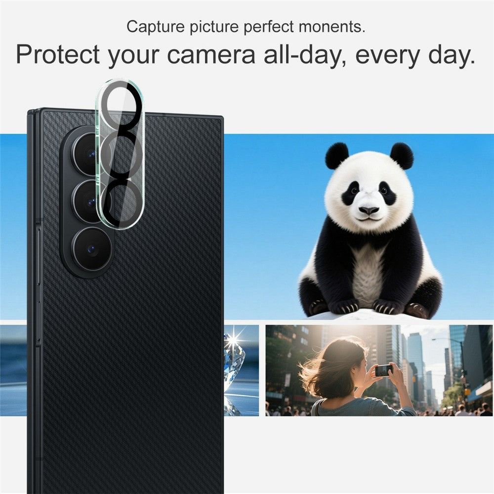 IMAK til Samsung Galaxy Z TriFold 5G Hærdet Glas Kameraglasbeskytter Akryl Linsebeskyttelse (Sort Cirkeldesign)