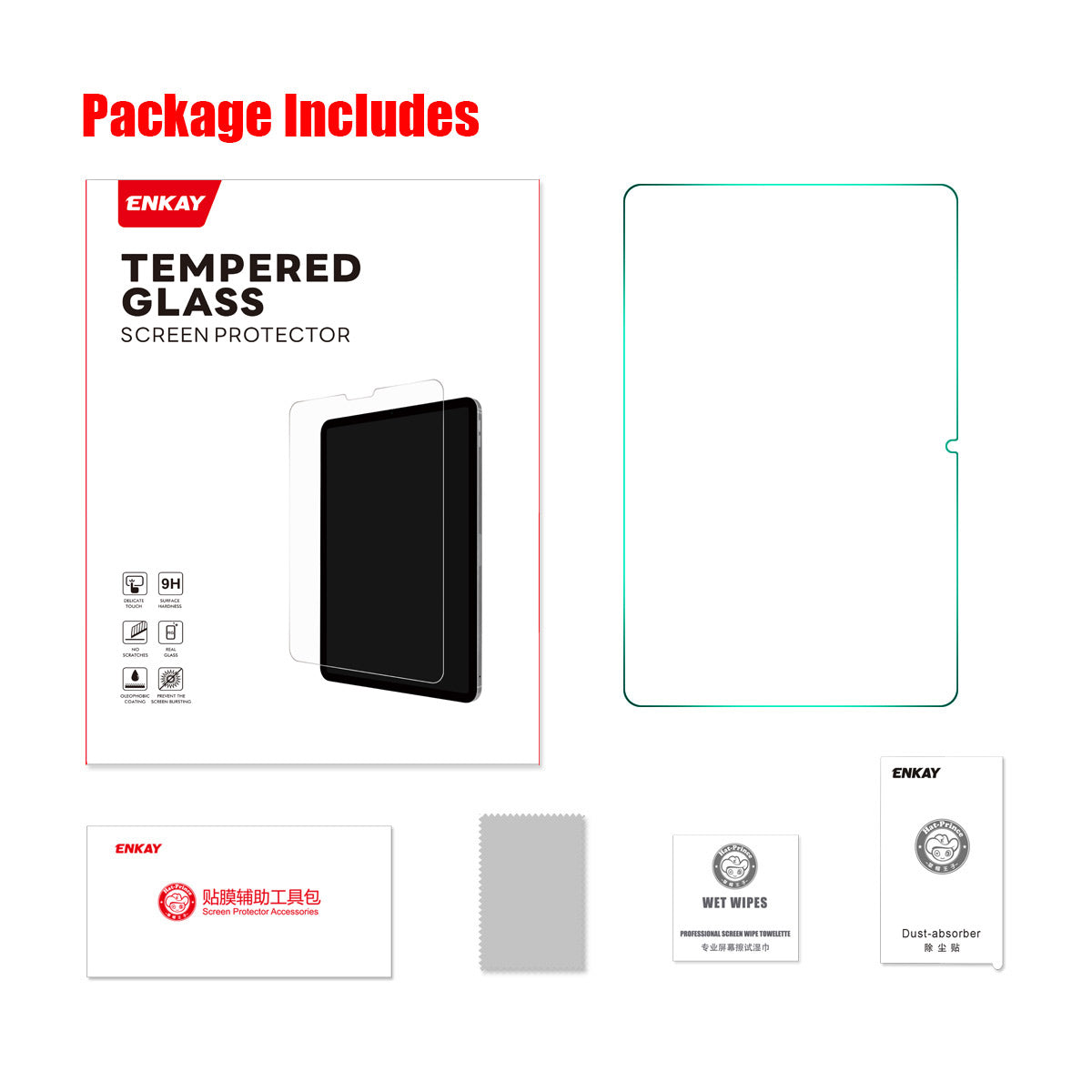 ENKAY HAT PRINCE For Xiaomi Poco Pad X1 / Pad 8 / Pad 7 Pro / Pad 7 Screen Protector   9H 2.5D 0.33mm High Aluminium-silicon Glass Film