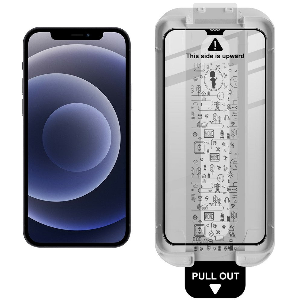 IMAK För iPhone 12 Pro Max Härdat Glas Helskärmsskydd Helhäftande Film med Dammfritt Installationsverktyg