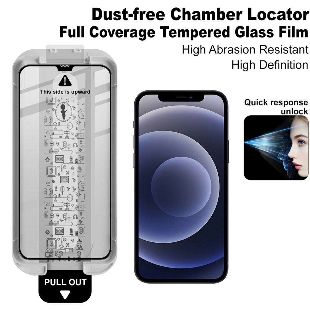 IMAK For iPhone 12 Pro Max Tempered Glass Full Screen Protector Full Glue Film with Dust-free Installation Tool