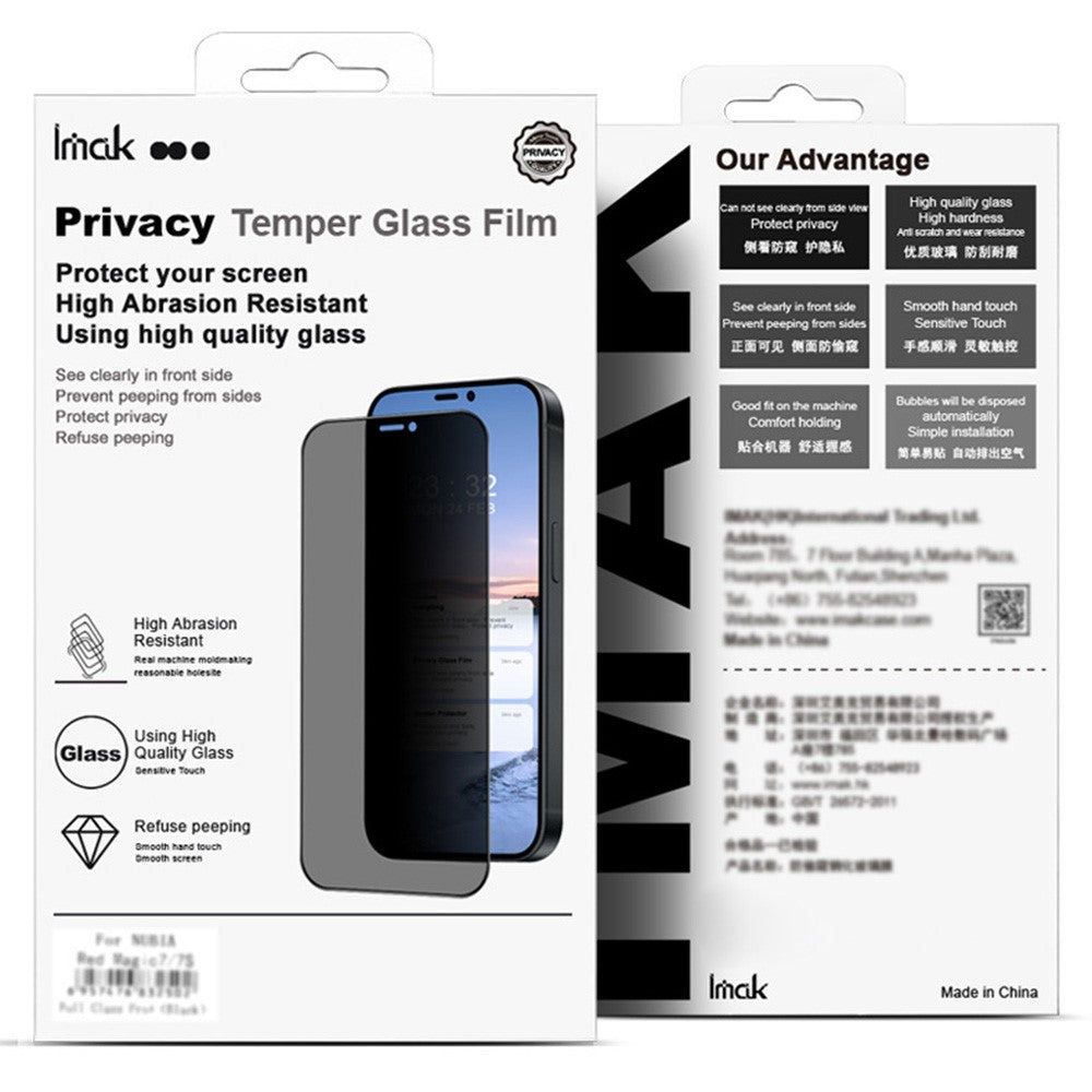IMAK For Huawei Mate X7 Anti Spy Screen Protector Full Cover Side Glue Tempered Glass Film