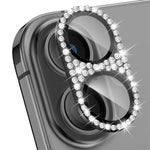 ENKAY HAT PRINCE til iPhone 17 Kameraglasbeskyttelse Hvide Sten Dekorativ Metal + Hærdet Glas Linsefilm