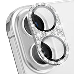 ENKAY HAT PRINCE til iPhone 17 Kameraglasbeskyttelse Hvide Sten Dekorativ Metal + Hærdet Glas Linsefilm