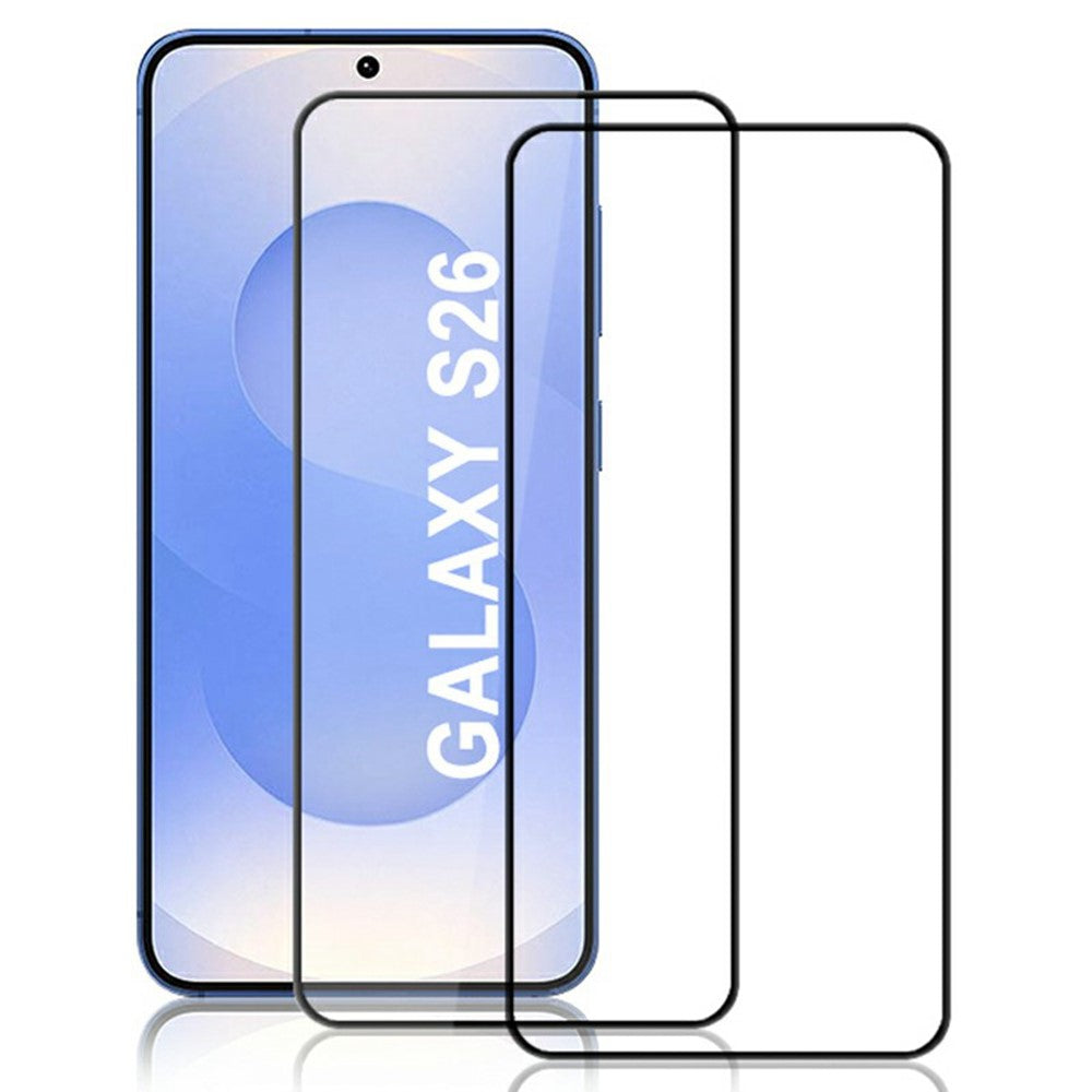 AMORUS 2 stk. til Samsung Galaxy S26 Fuld Skærmbeskytter Brudsikkert Silketryk Fuld Lim Hærdet Glasfilm