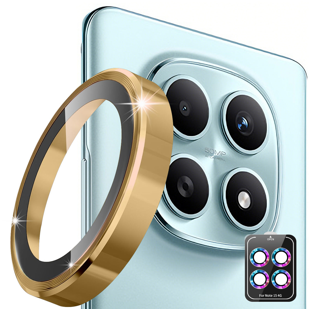 ENKAY HAT PRINCE För Xiaomi Redmi Note 15 4G (Global) Kameralinsskydd Metallring Linsfilm