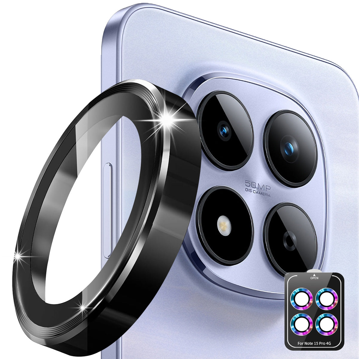 ENKAY HAT PRINCE For Xiaomi Poco M8 5G / Redmi Note 15 Pro 4G (Global) Camera Lens Protector  Metal Ring Lens Film
