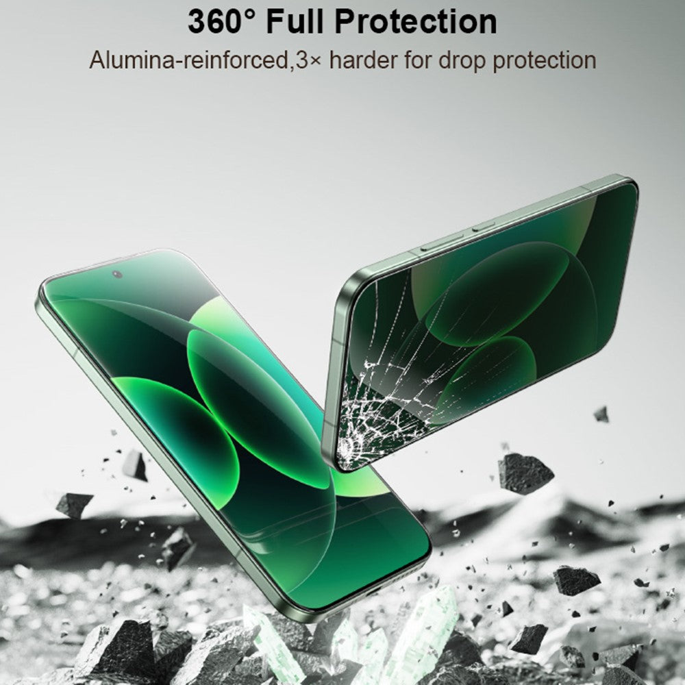 XUNDD XDTG-004 För Xiaomi 17 Ultra 5G / 17 Pro Max Helskärmsskydd Helklistrad 0,25 mm 2,5D HD Hög Aluminium-Silicon Glasfilm (Fingeravtryckslåsning)