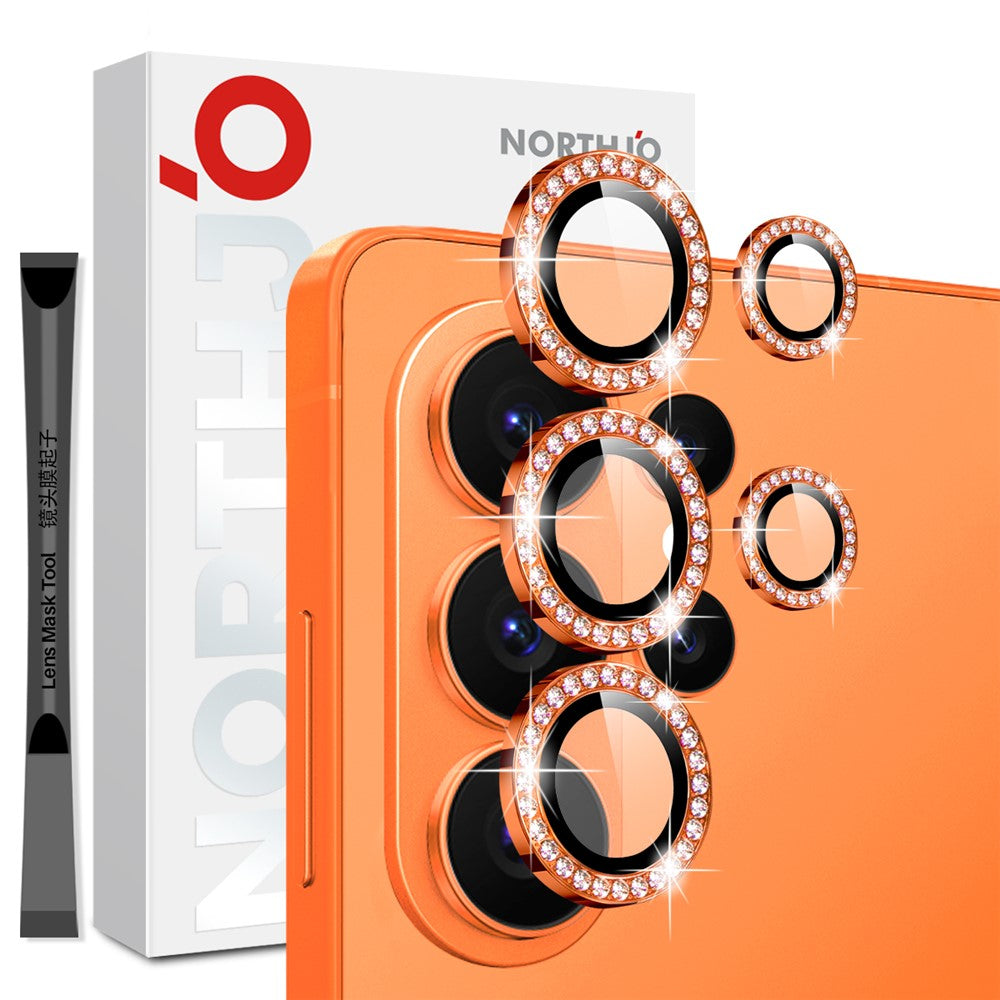 NORTHJO For Samsung Galaxy S26 Ultra Camera Lens Protector Rhinestone Ring Tempered Glass Lens Film (Complete Coverage)