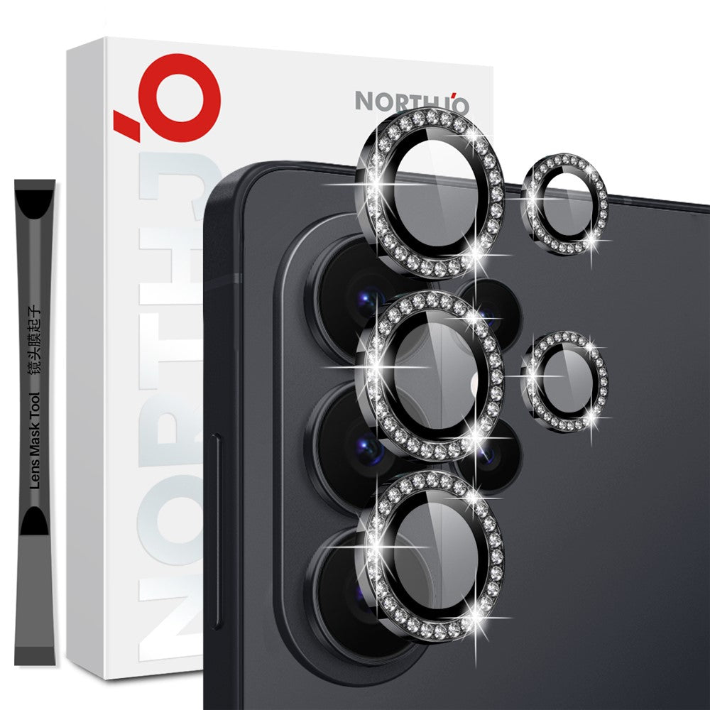 NORTHJO For Samsung Galaxy S26 Ultra Camera Lens Protector Rhinestone Ring Tempered Glass Lens Film (Complete Coverage)
