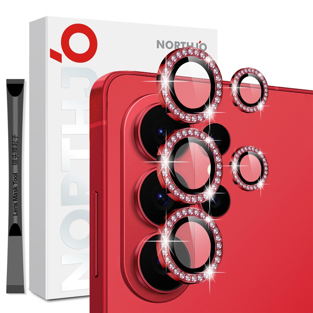 NORTHJO For Samsung Galaxy S26 Ultra Camera Lens Protector Rhinestone Ring Tempered Glass Lens Film (Complete Coverage)