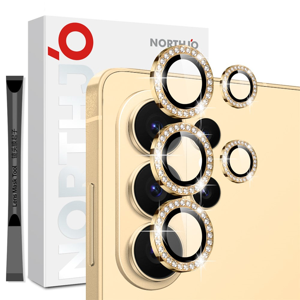 NORTHJO For Samsung Galaxy S26 Ultra Camera Lens Protector Rhinestone Ring Tempered Glass Lens Film (Complete Coverage)