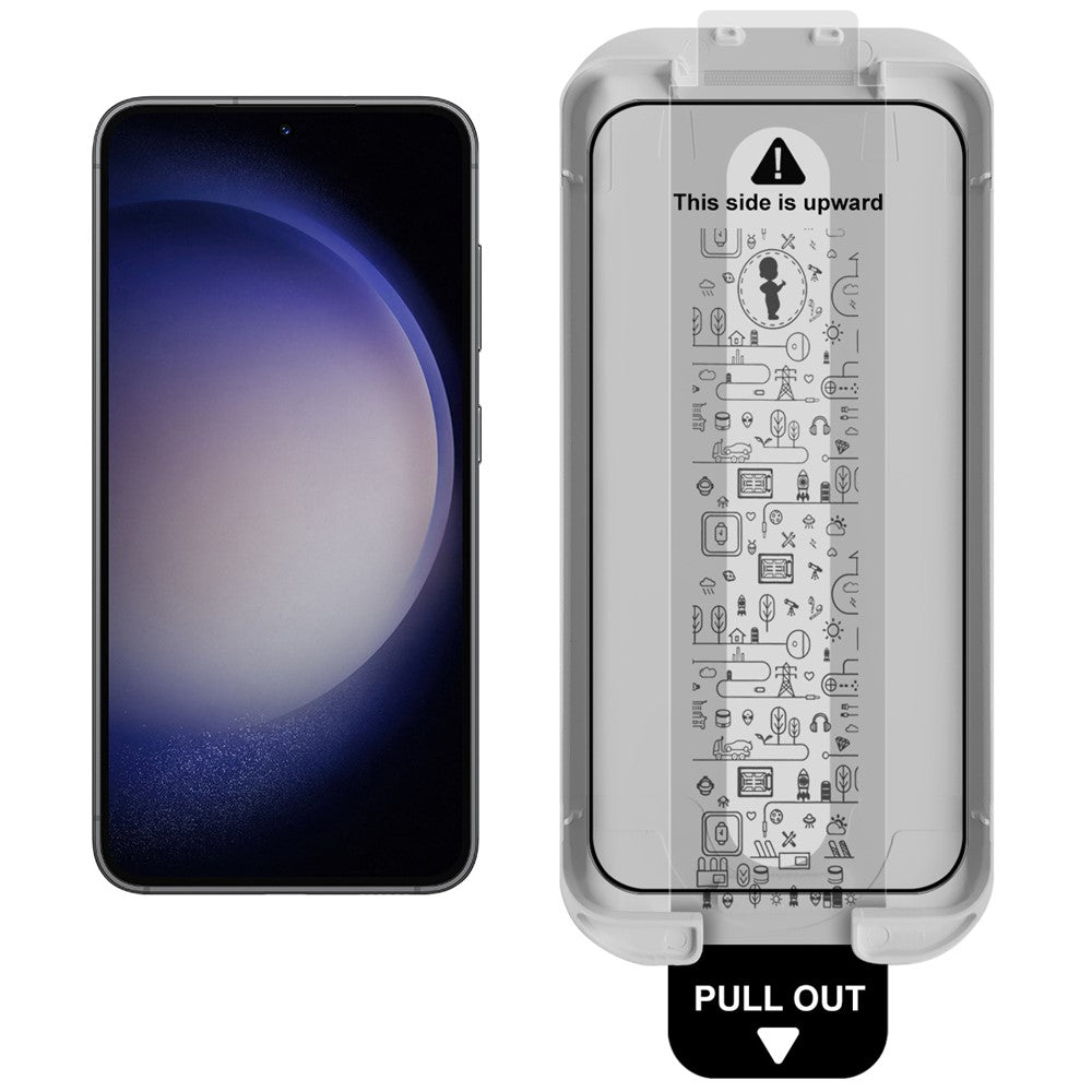 IMAK Helskärmsskydd för Samsung Galaxy S25 Edge / S25+ / S24+ Härdat Glas Helhäftande Film med Dammfritt Monteringsverktyg (Fingeravtryckslåsning)