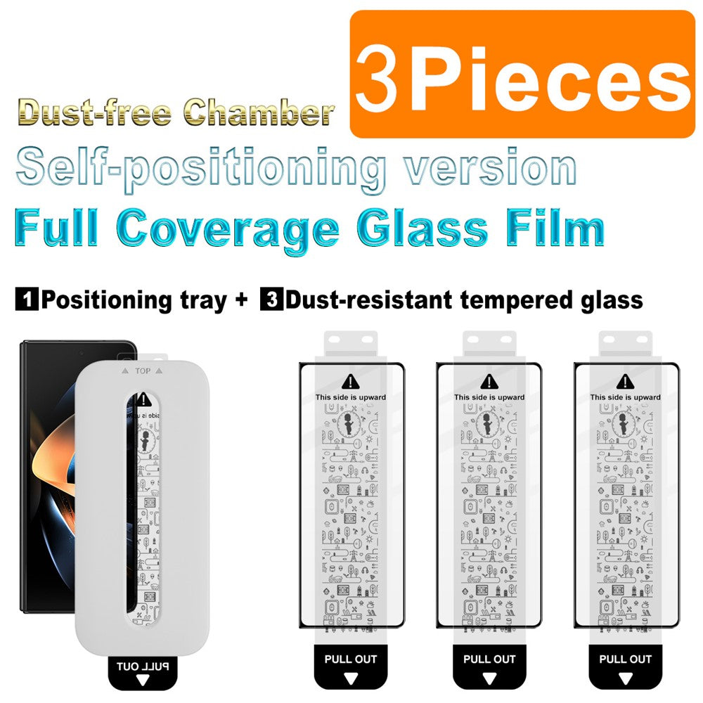 IMAK 3Pcs For Samsung Galaxy Z Fold4 5G Tempered Glass Full Screen Protector Full Glue Film with Dust-free Installation Tool