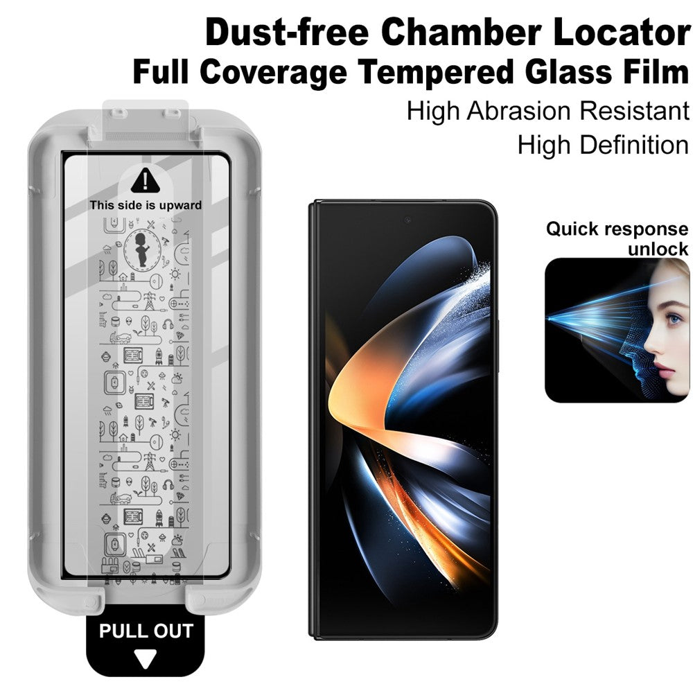IMAK 3Pcs For Samsung Galaxy Z Fold4 5G Tempered Glass Full Screen Protector Full Glue Film with Dust-free Installation Tool