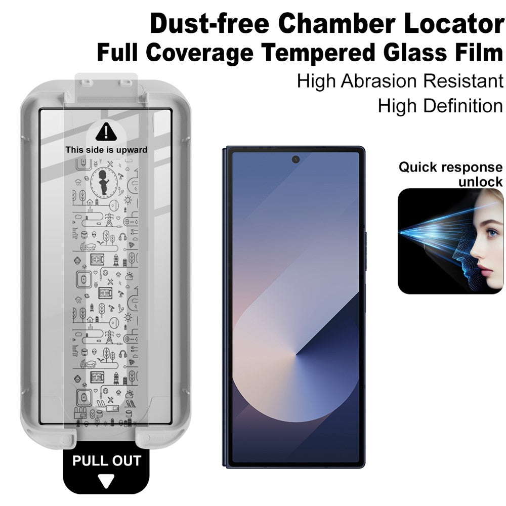 IMAK For Samsung Galaxy Z Fold6 5G Tempered Glass Full Screen Protector Full Glue Film with Dust-free Installation Tool