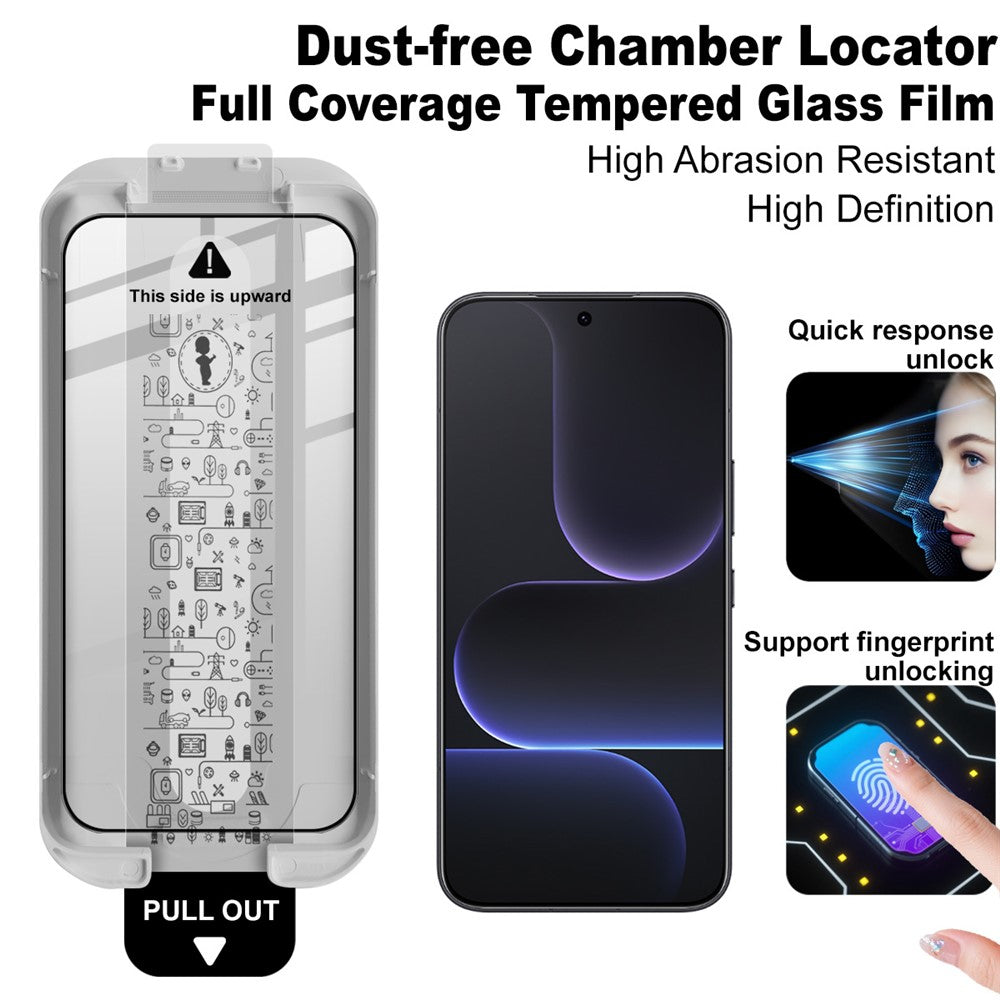 IMAK For Honor 500 5G / 500 Pro 5G Tempered Glass Full Screen Protector Full Glue Film with Dust-free Installation Tool (Fingerprint Unlock)