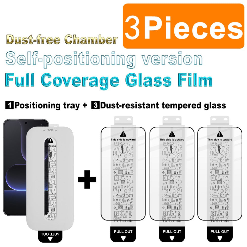 IMAK 3Pcs For Honor 500 5G / 500 Pro 5G Tempered Glass Full Screen Protector Full Glue Film with Dust-free Installation Tool (Fingerprint Unlock)