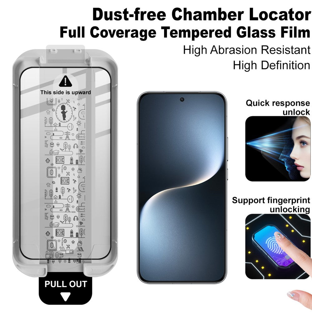 IMAK 3Pcs For Honor Magic7 5G Tempered Glass Full Screen Protector Full Glue Film with Dust-free Installation Tool (Fingerprint Unlock)