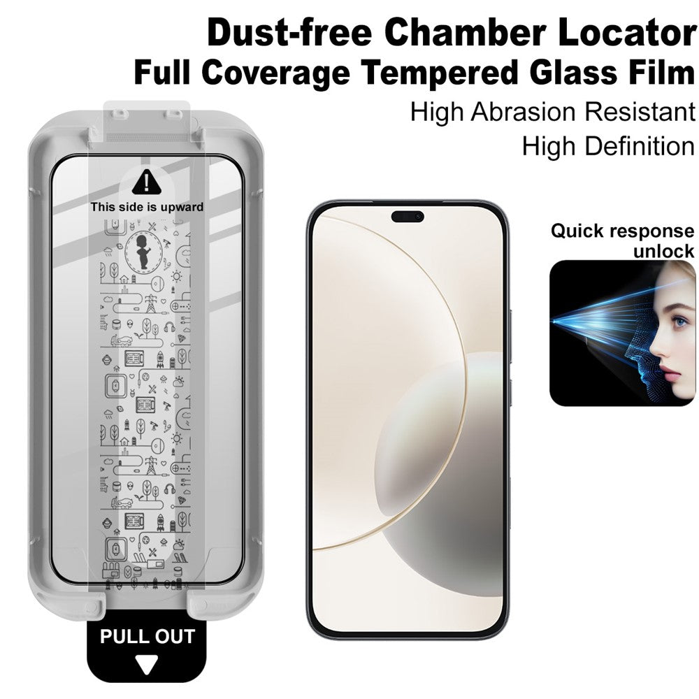 IMAK Tempered Glass Full Screen Protector for Huawei Hi Enjoy 80 Pro / Honor X70i / X60i 5G / X50i+ 5G / X8b 4G Full Glue Film with Dust-free Installation Tool