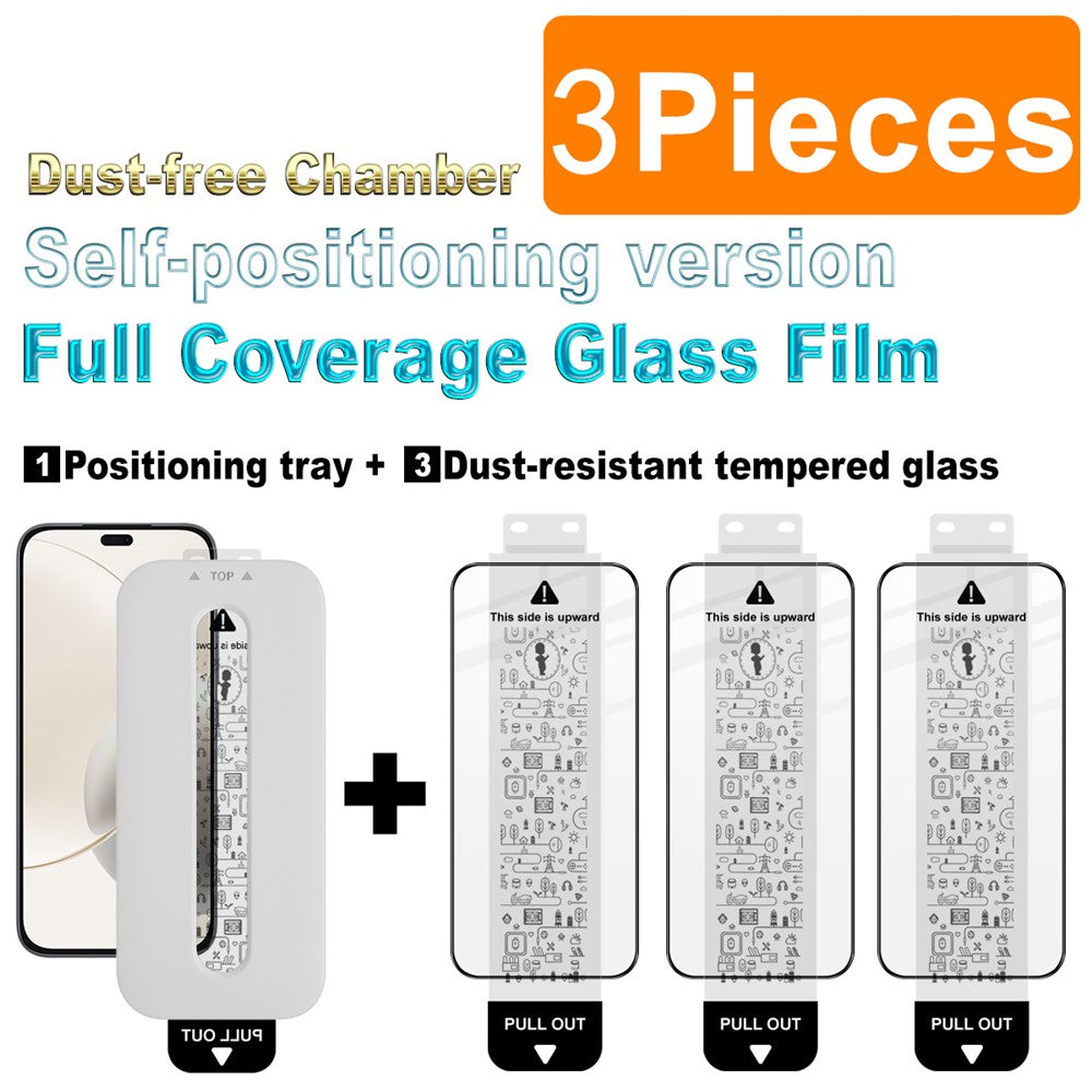 IMAK 3 st. härdat glas helskärmsskydd för Huawei Hi Enjoy 80 Pro / Honor X70i / X60i 5G / X50i+ 5G / X8b 4G helhäftande film med dammfritt installationsverktyg