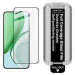 IMAK Tempered Glass Full Screen Protector for Honor Magic8 Lite 5G / X9d 5G / X70 5G Full Glue Film with Dust-free Installation Tool (Fingerprint Unlock)