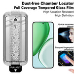 IMAK Tempered Glass Full Screen Protector for Honor Magic8 Lite 5G / X9d 5G / X70 5G Full Glue Film with Dust-free Installation Tool (Fingerprint Unlock)