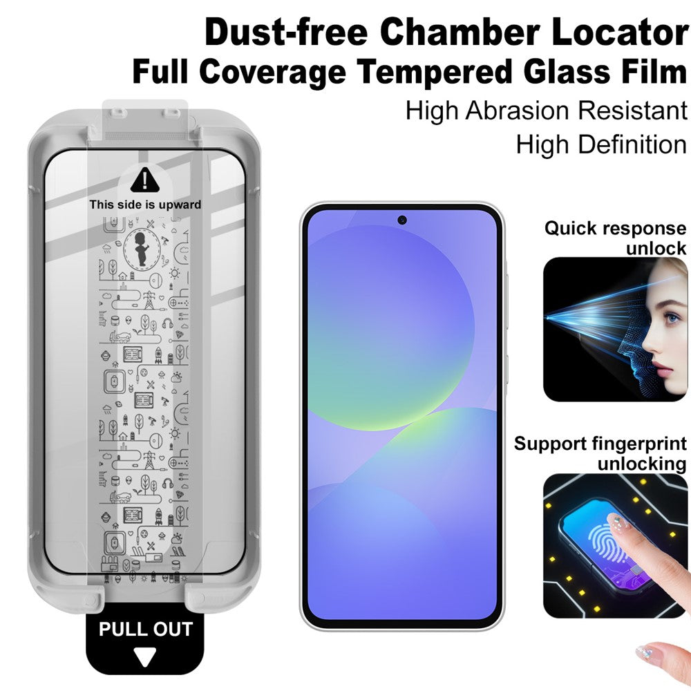 IMAK Full Screen Protector for Samsung Galaxy M56 5G / A56 5G / A36 5G Tempered Glass Full Glue Film with Dust-free Installation Tool (Fingerprint Unlock)