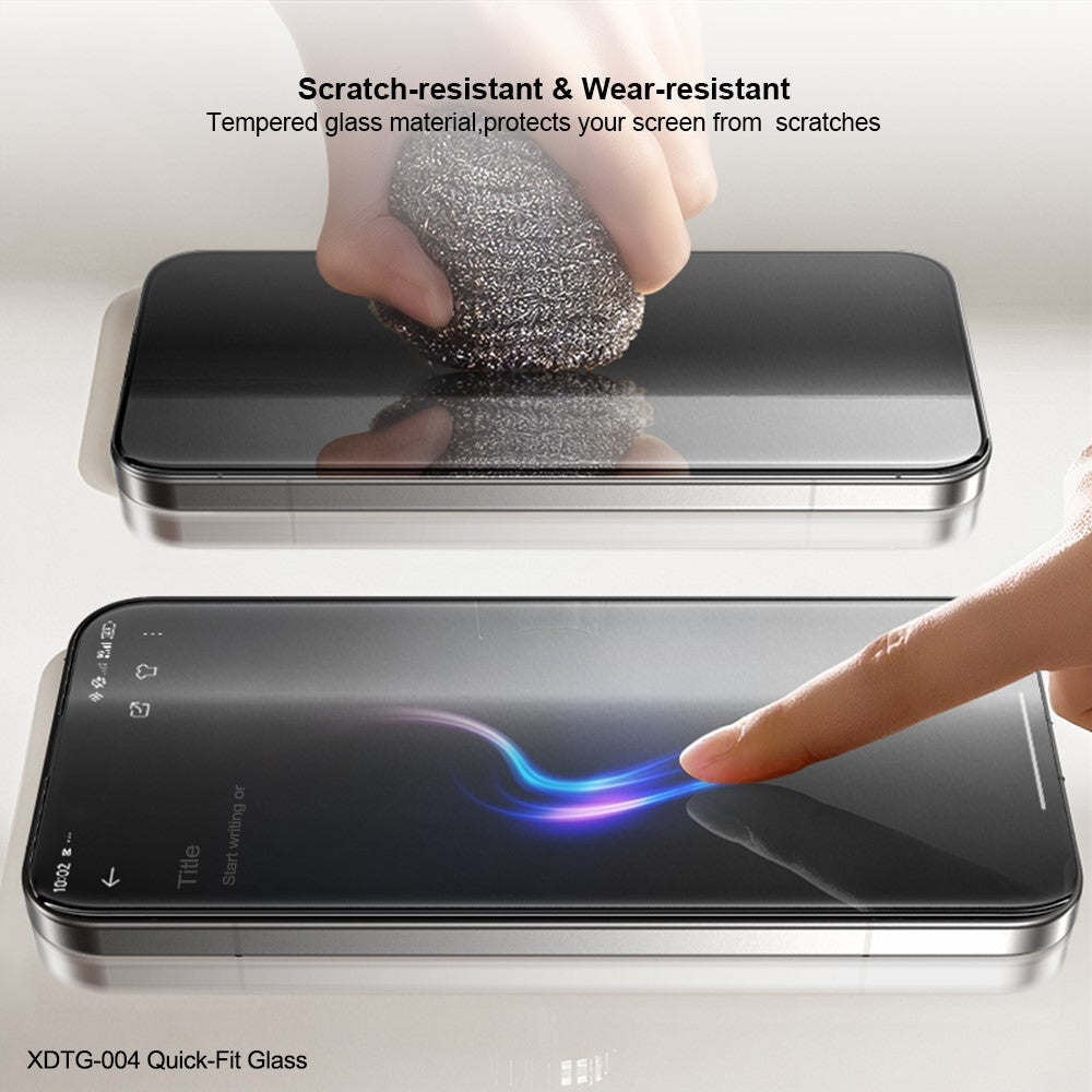 XUNDD XDTG-004 För Samsung Galaxy A57 5G Helskärmsskydd Helklistrande 0,33 mm 2,5D HD Hög Aluminium Silikon Glasfilm med Dammborttagningsverktyg