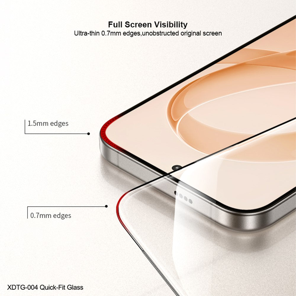XUNDD XDTG-004 För Samsung Galaxy A57 5G Helskärmsskydd Helklistrande 0,33 mm 2,5D HD Hög Aluminium Silikon Glasfilm med Dammborttagningsverktyg