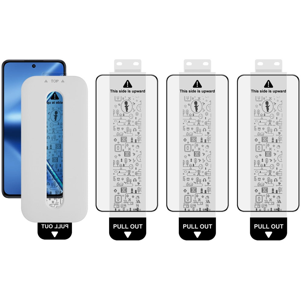 IMAK 3 st för Oppo K13 5G härdat glas helskärmsskydd helhäftad film med dammfritt installationsverktyg (fingeravtryckslåsning)