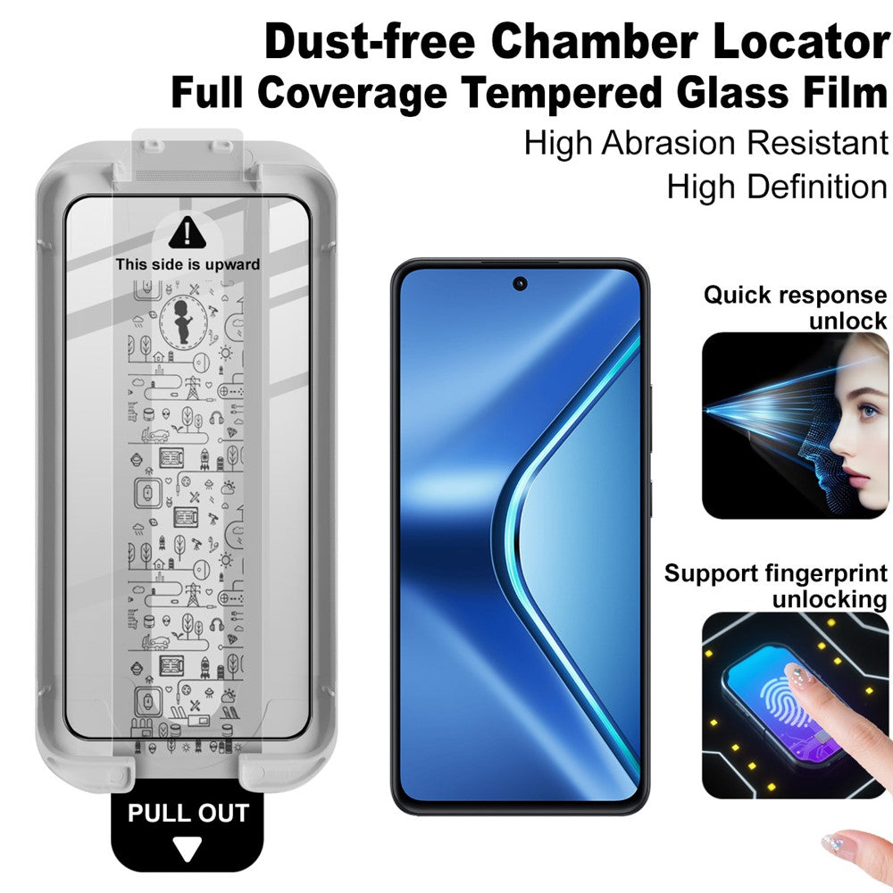 IMAK For Oppo K13 5G Tempered Glass Full Screen Protector Full Glue Film with Dust-free Installation Tool (Fingerprint Unlock)
