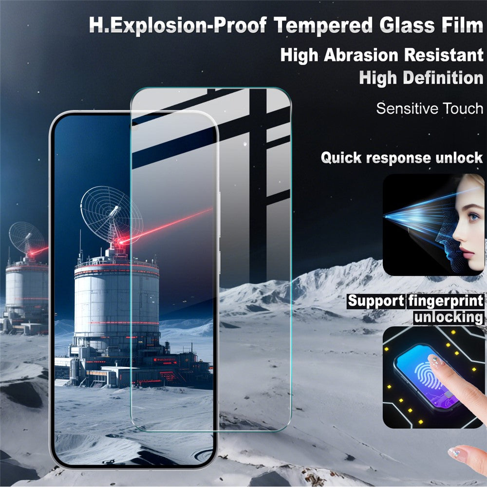 IMAK H-serien för Oppo Reno15 F 5G skärmskydd härdat glasfilm (ej heltäckande) (fingeravtryckslåsning)