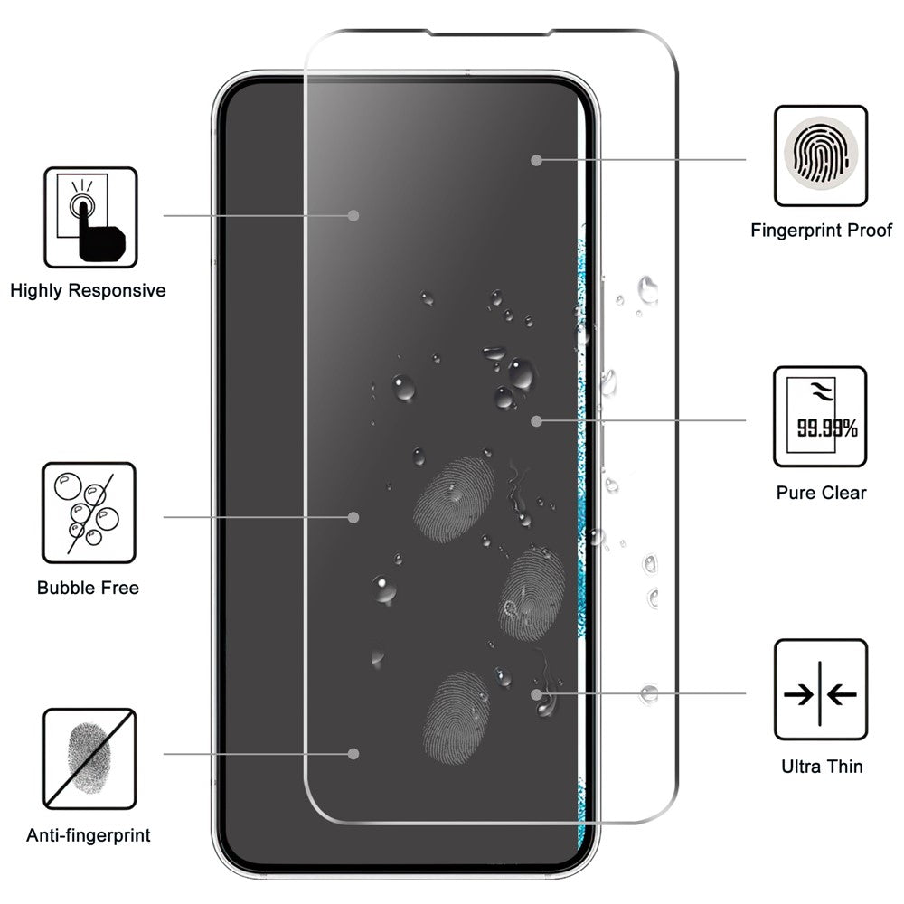 Til Samsung Galaxy A54 5G Anti-ridse Hærdet Glasfilm 2.5D Buet Kant HD Klar Anti-eksplosion Skærmbeskytter