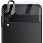 IMAK For Samsung Galaxy Z Flip4 5G Hærdet glas linsefilm + akryl linsehætte (sort version) med lille bagskærmsbeskytter i glas